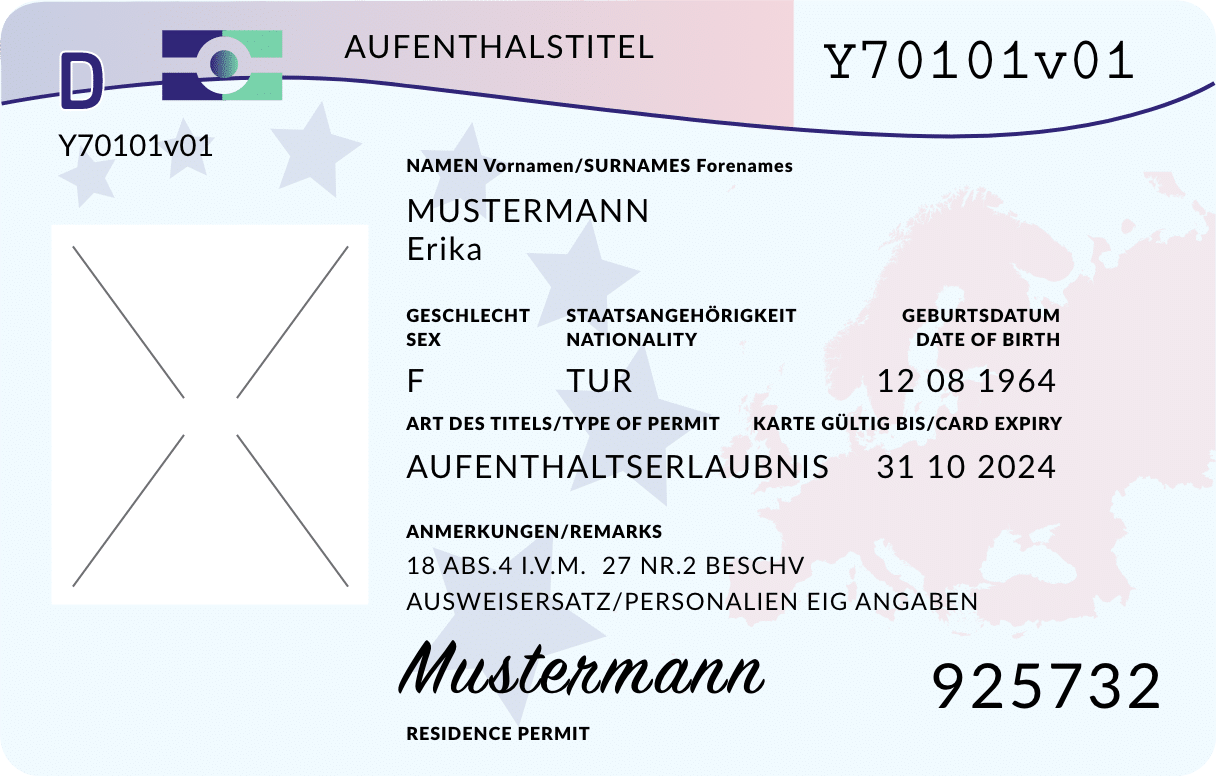 Muster Aufenthaltskarte