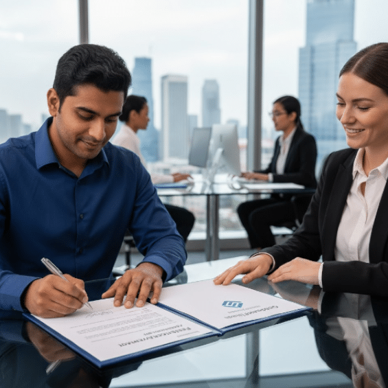 Bei Einbürgerung ist ein Arbeitsvertrag ein wichtiger Nachweis.