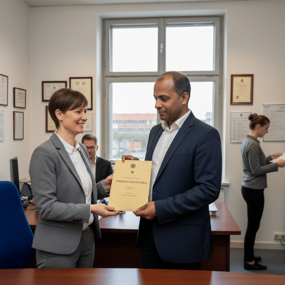 Den Staatsangehörigkeitsausweis erhalten Sie per Feststellungsverfahren.